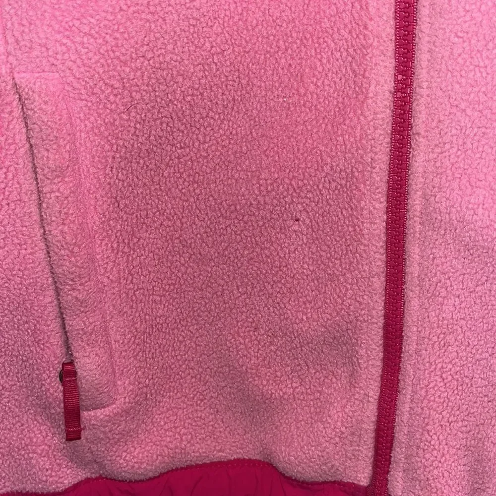 Pink Girls heavy North Face fleece zipper snowboard ski kids jacket L Denali